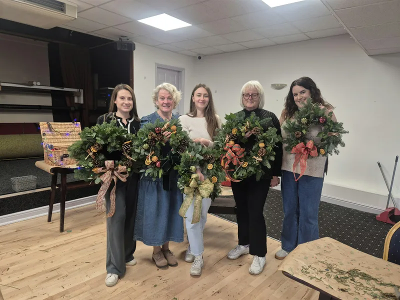 Christmas wreath workshop Wythall Village Hall
