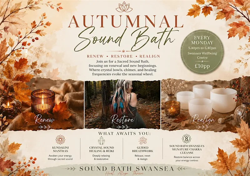 Autumnal Sound Bath at Swansea Wellbeing Centre