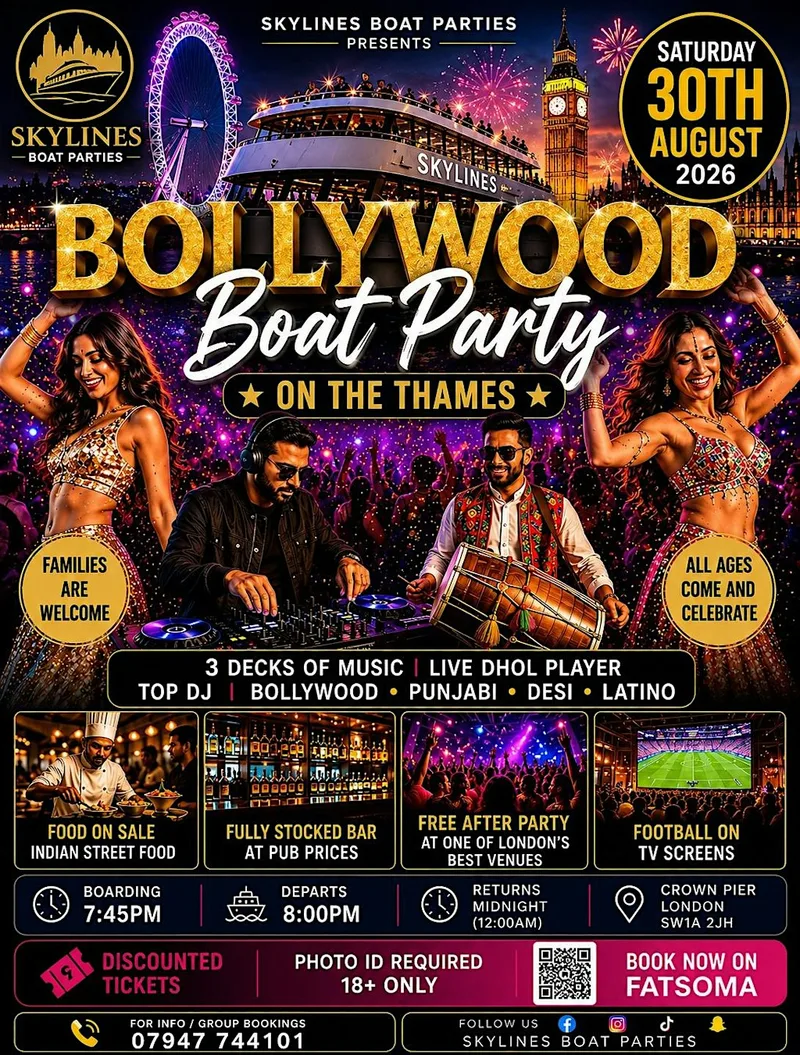 Flash sale Bollywood Desi boat party on the Thames