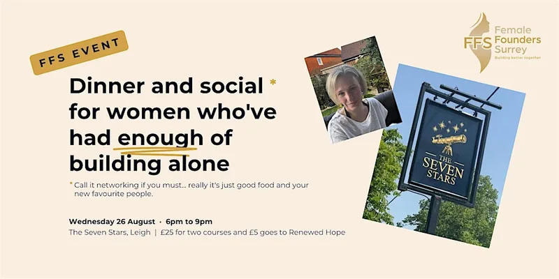 Dinner and social for women building businesses in Surrey