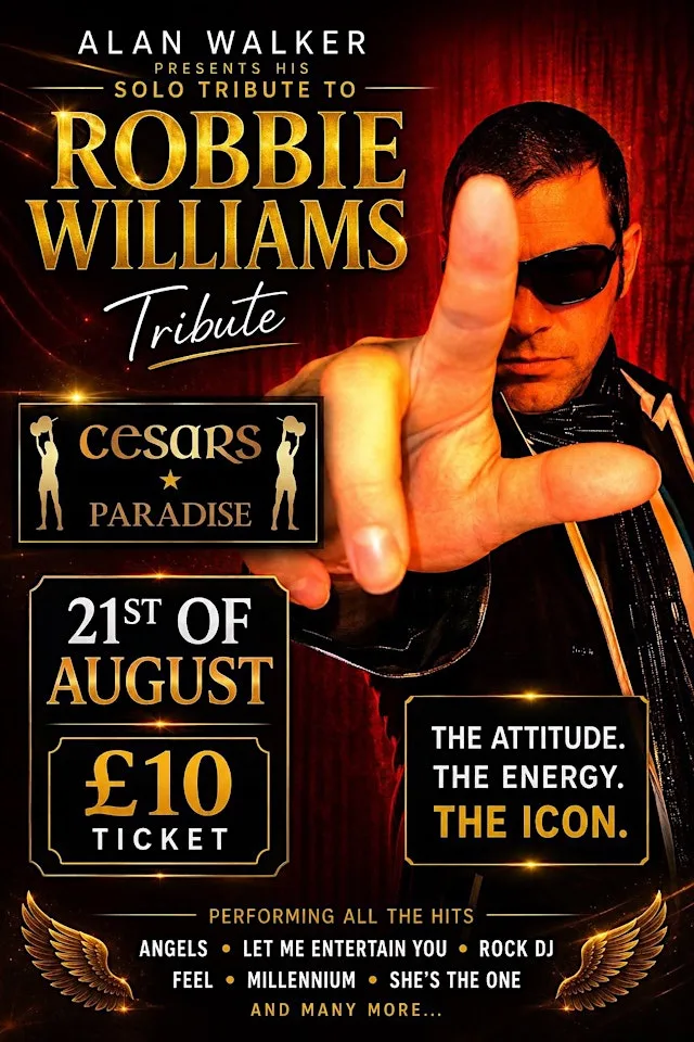 Robbie Williams tribute by Alan Walker @ Cesars Paradise