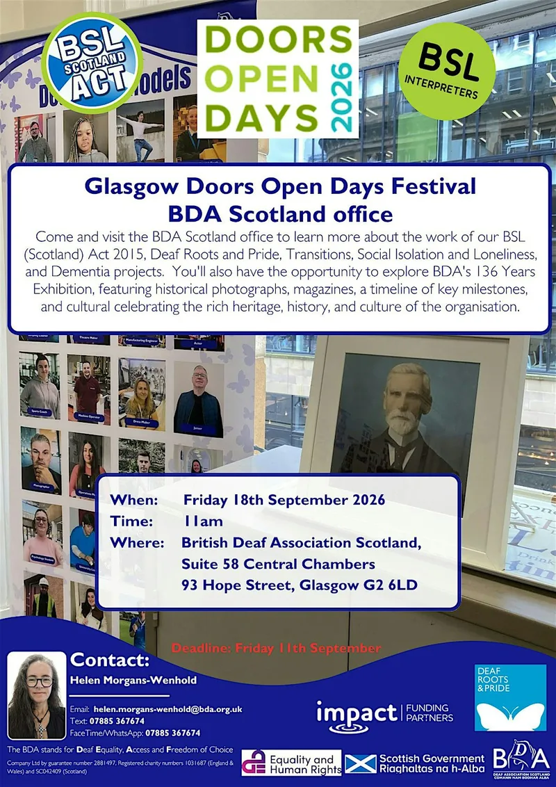 Glasgow Doors Open Days Festival: British Deaf Association Scotland Office