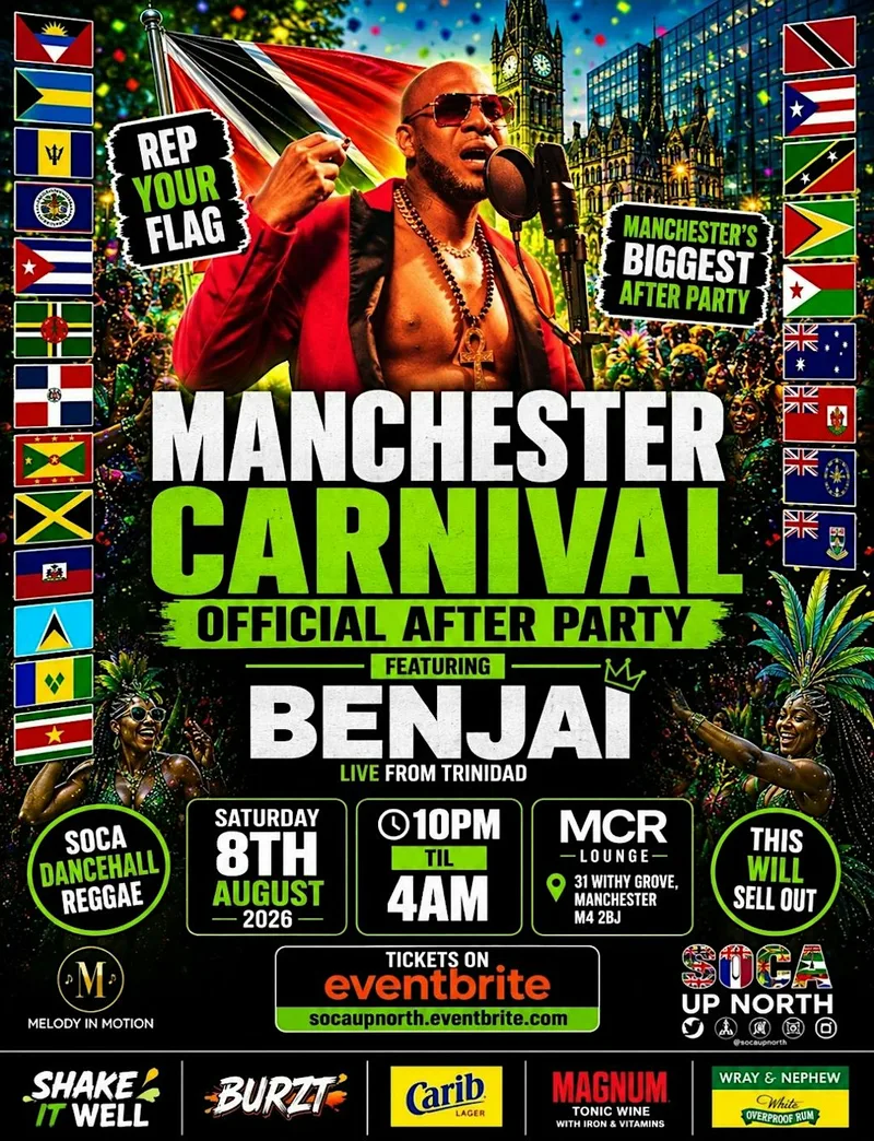 Manchester Carnival Official After Party ft. BENJAI Live from Trinidad
