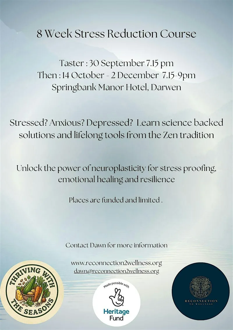 Free 8-Week Stress Reduction Course in Darwen
