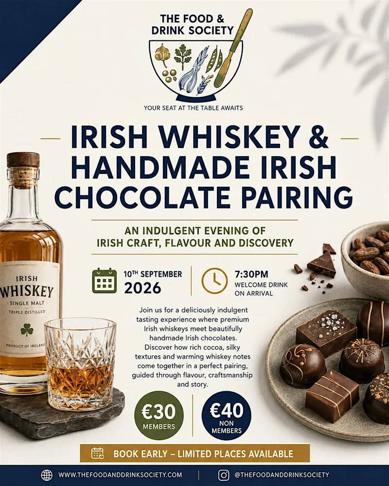 Irish Whiskey and Oriel Chocolate Pairing
