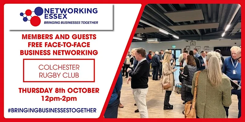 (FREE) Networking Essex Colchester Thursday 8th October 12pm-2pm