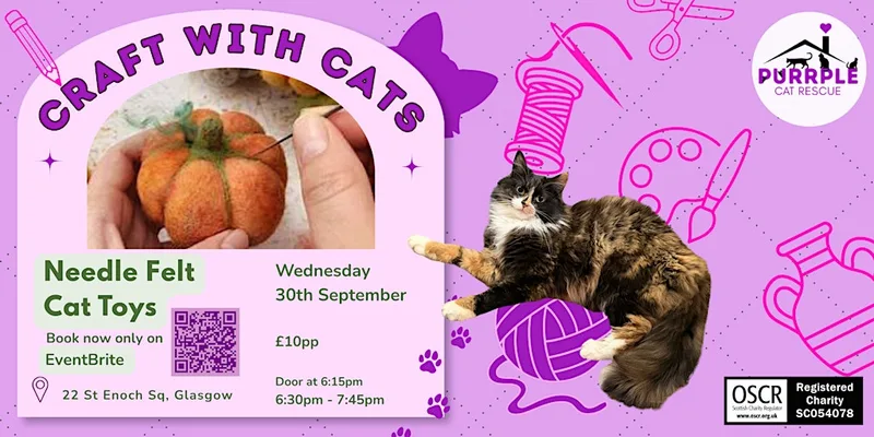 Needle Felting Craft with Cats!