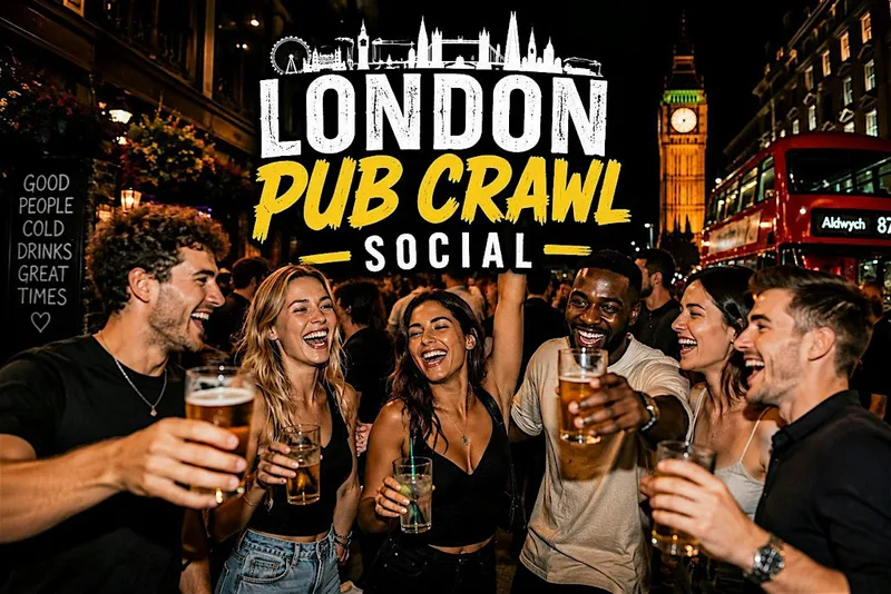 CENTRAL LONDON PUB CRAWL – FREE ENTRY • FREE SHOTS • DRINK DEALS