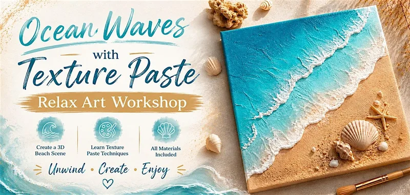 Ocean Waves with Texture Paste | Relax Art Workshop | Dublin