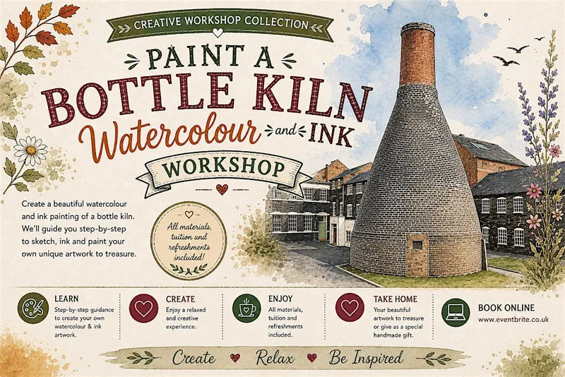 Watercolour & Ink Bottle Kiln Portrait Workshop