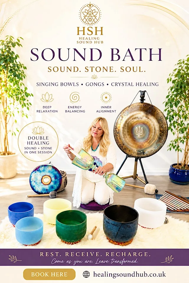 Gemstone Sound bath with Gongs, Crystal and Alchemy singing bowls