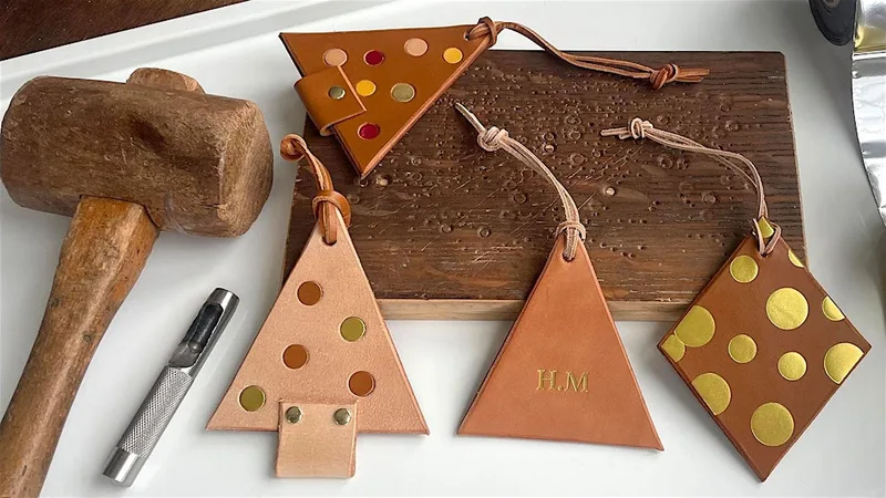 Personalised Leather Tree Decorations