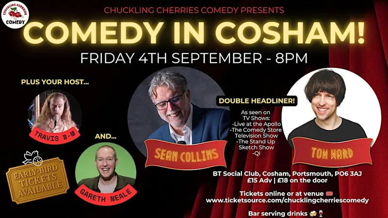 Cosham Comedy Club - 4th September 2026 - Sean Collins, Tom Ward and Gareth