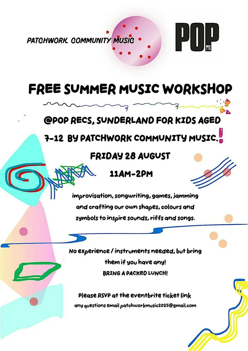 Free summer music workshop at Pop Recs, Sunderland