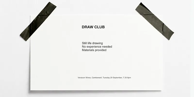Draw Club at Veraison Wines, Camberwell - Relaxed Still-Life Drawing
