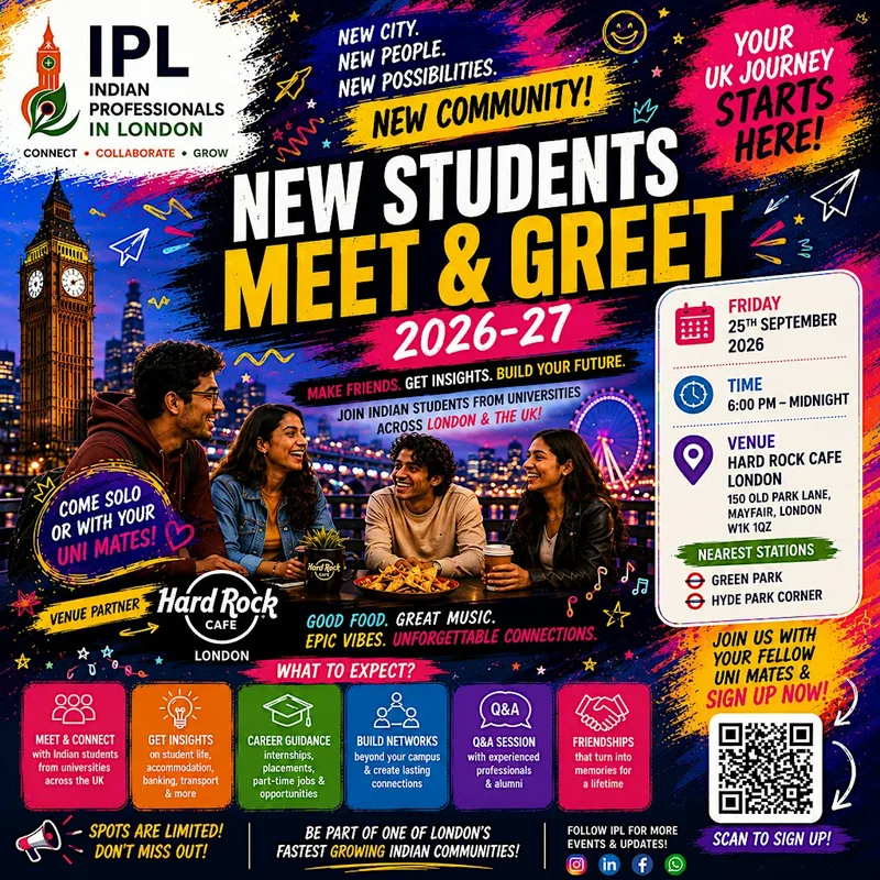 Indian Professionals in London New Students Intake Meet & Greet 2026–27