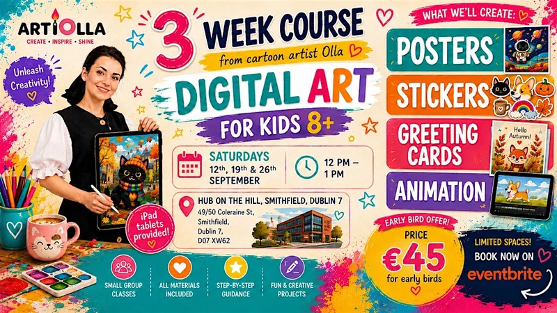 Kids Digital Art & Animation Course with cartoon artist Olla