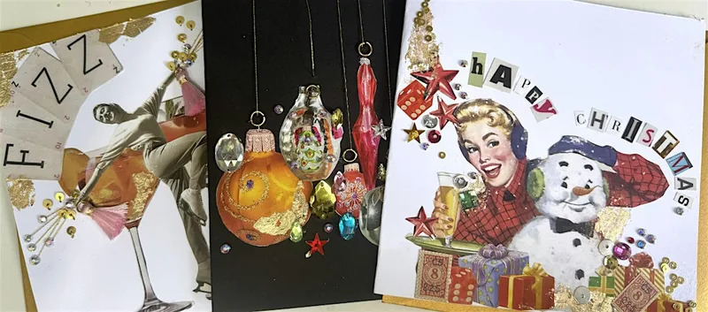 Christmas Card Collage Workshop at The Harpenden Arms, Harpenden