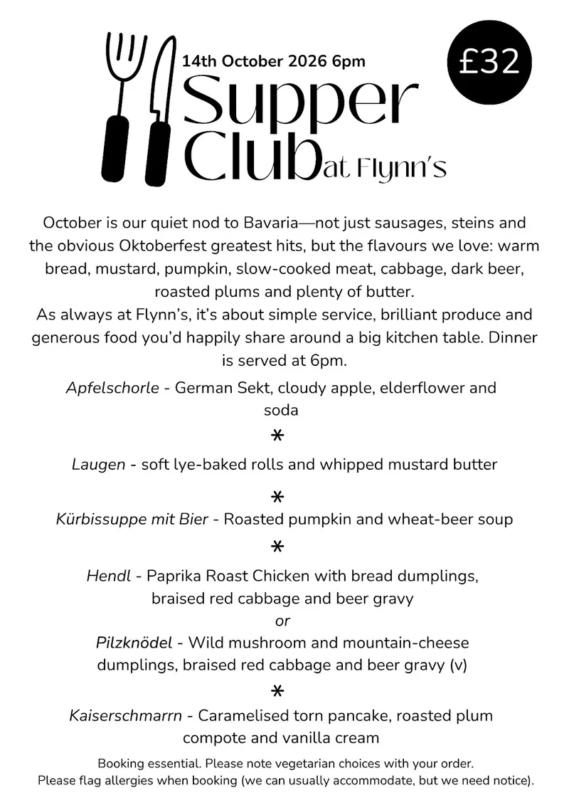 Supper Club at Flynn’s - October 26 (Bavaria)