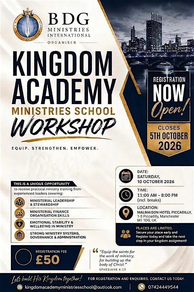KINGDOM ACADEMY MINISTRIES SCHOOL WORKSHOP