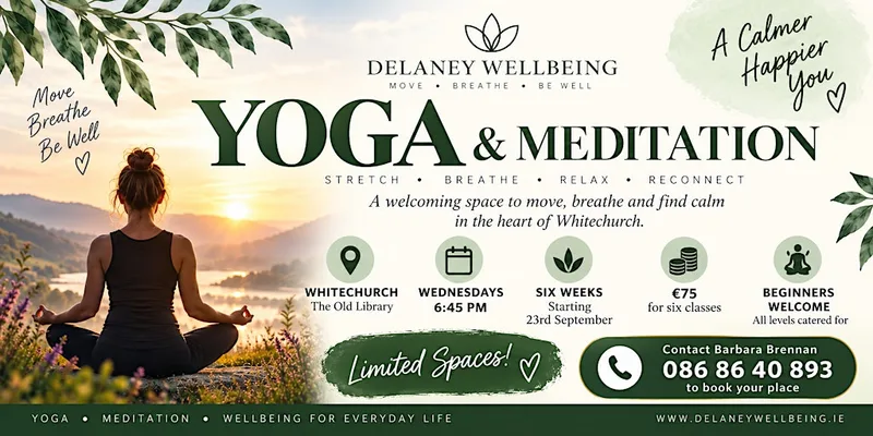 ✨ Yoga & Meditation is back in Whitechurch ✨ Join us for a relaxing 6-week