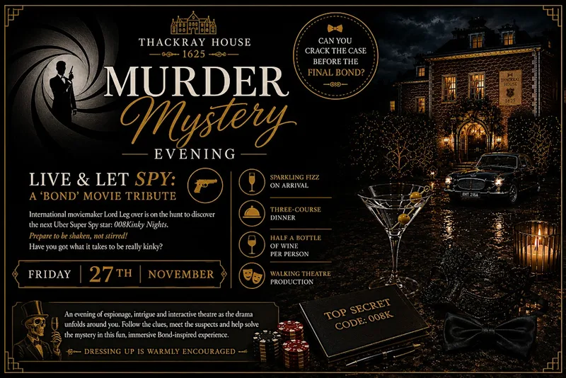 Walking Theatre & Dinner 'Live & Let Spy' a Bond Movie Tribute
