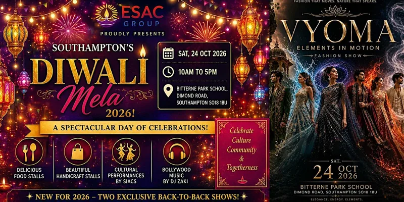 Southampton's Diwali Mela 2026 — Free Show Bookings (Krishna & VYOMA)