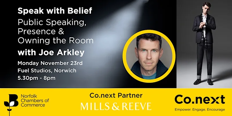 Co.next - Speak with Belief - Public Speaking, Presence and Owning the Room