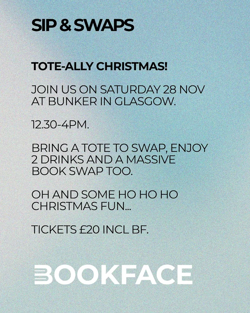 TOTE-ALLY Christmas: Bookface Sip & Swap at Bunker