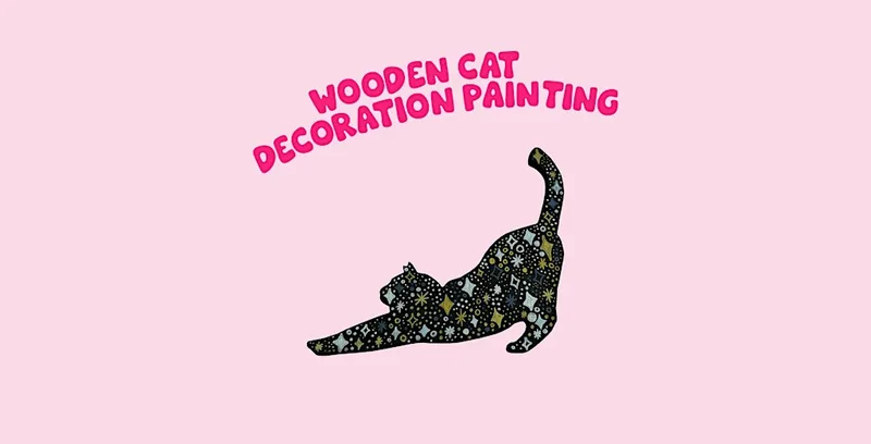Wooden cat decoration painting
