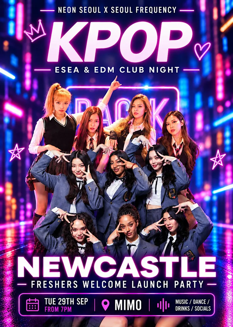 NeonSeoul Newcastle Presents: KPop Freshers Welcome Party on Tuesday 29/9/2