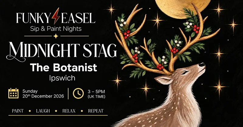 Sip & Paint Night At The Botanist, Ipswich, painting Midnight Stag