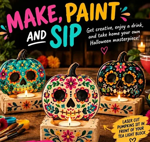 Make & Sip: Halloween Pumpkin Tealight Workshop
