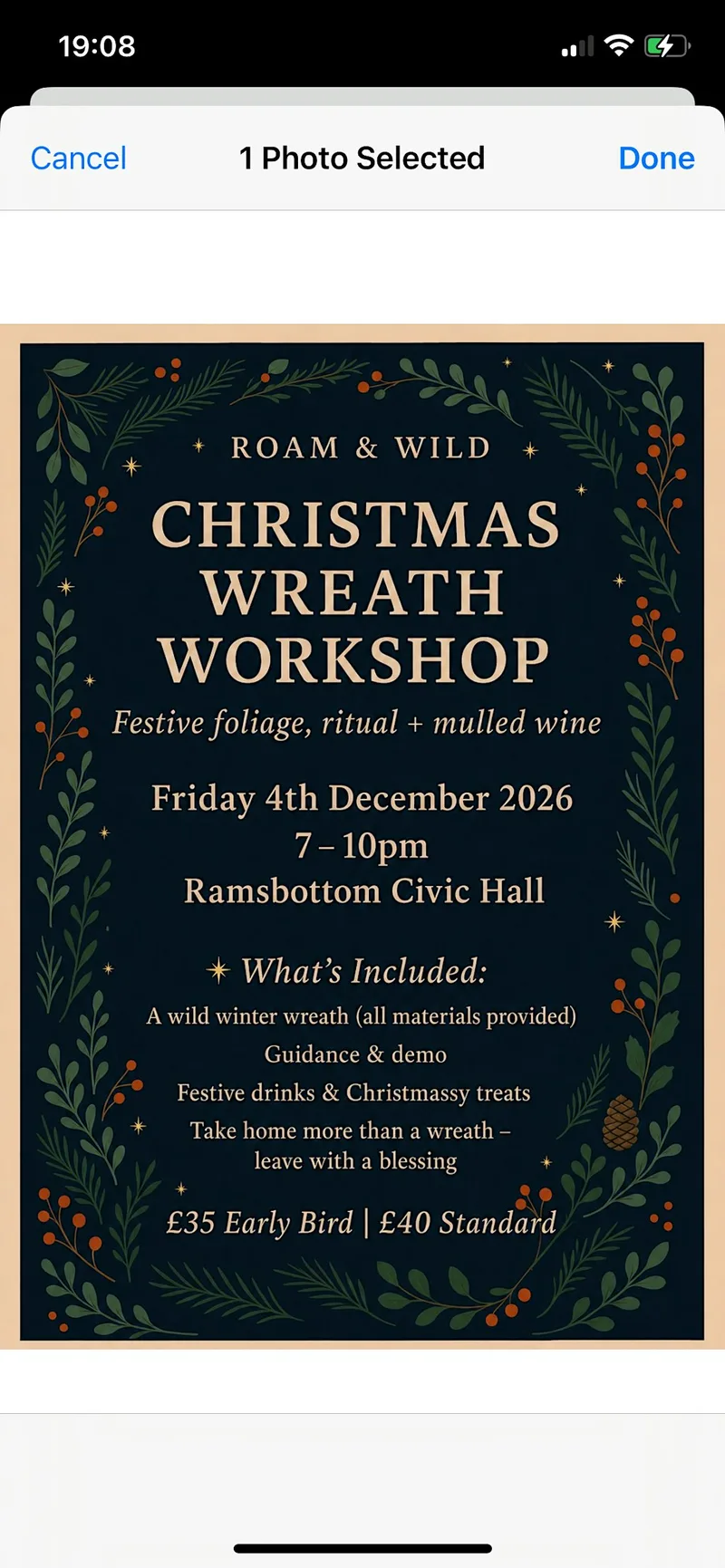 Roam & Wild: Christmas Wreath Workshop