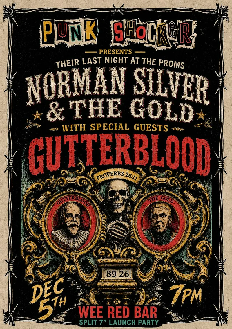 Norman Silver & The Gold / Gutterblood 7" Split Launch Party