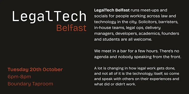 LegalTech Belfast - October Meetup