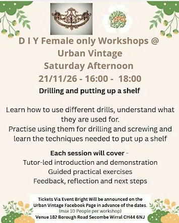 Drilling and putting up a Shelf 21.11.26 - Female Only