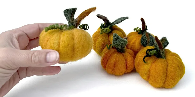 Felted Pumpkin and Acorns workshop