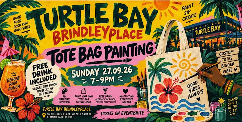 Brindleyplace Birmingham Sip & Paint: Paint Your Own Tote Bag