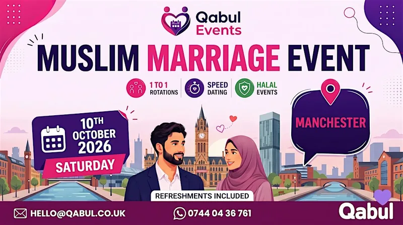 Manchester - MUSLIM MARRIAGE EVENT | 1-to-1 Single Muslim Meetup | 10 Oct