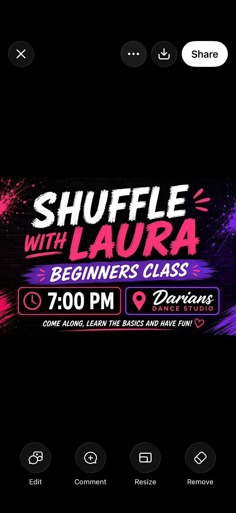 Beginner shuffle class 7th and 14th of October