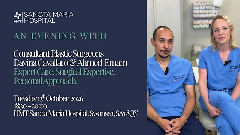 An Evening with Davina Cavallaro & Ahmed Emam | Consultant Plastic Surgeons