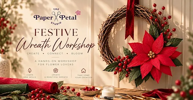 Festive Crepe-Paper Wreath Workshop