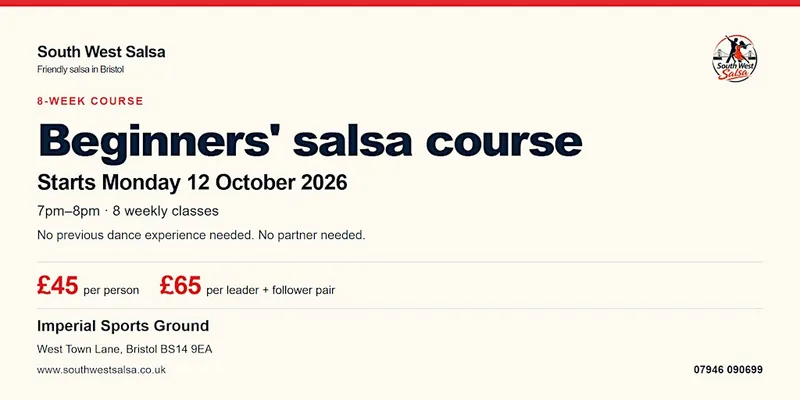 8-Week Beginners' Salsa Course in Bristol — Starts 12 October