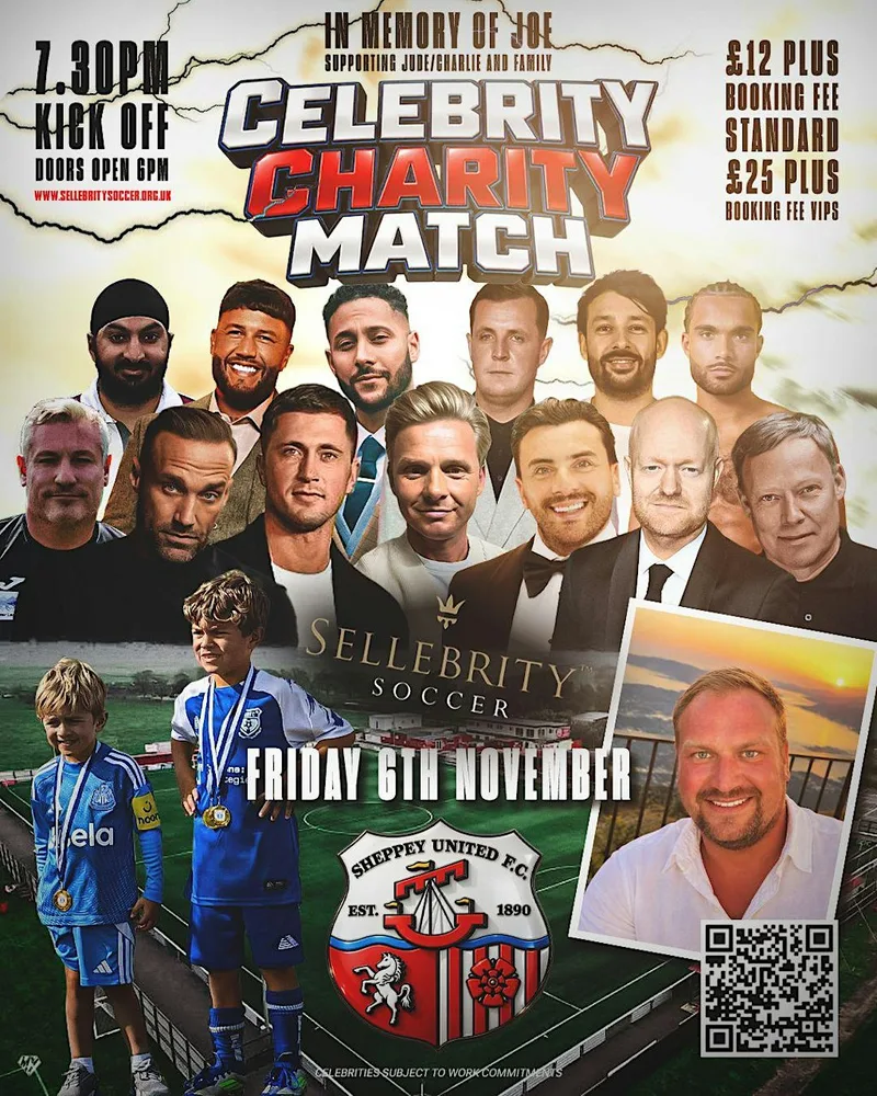 Celebrity charity football match at Sheppey United Football Club