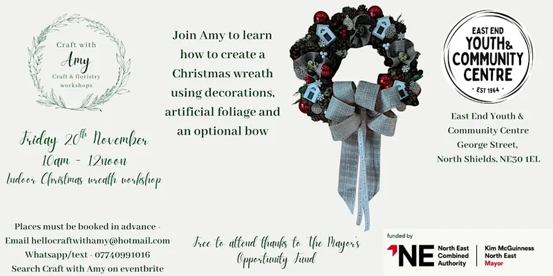 Indoor Christmas wreath workshop - Craft with Amy
