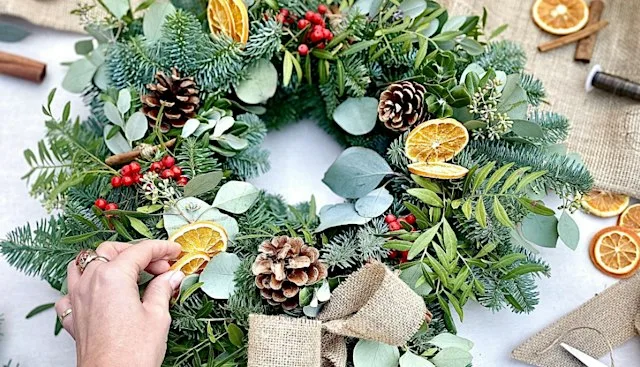 Christmas Wreath Making in Skewen Memorial Hall