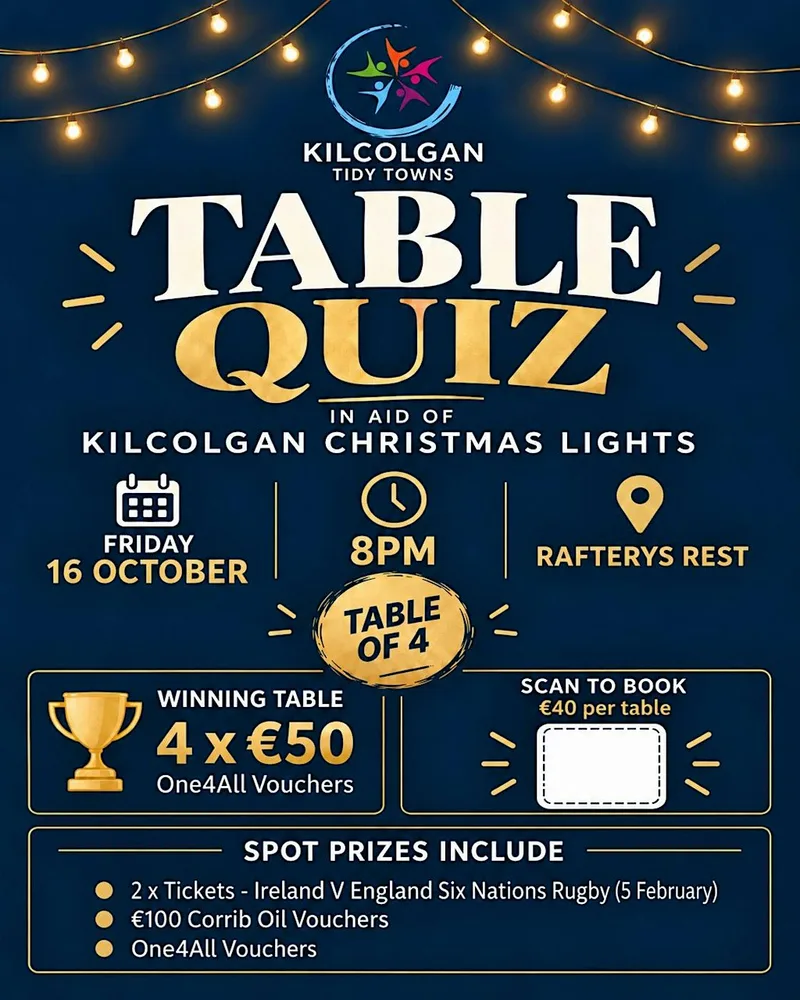Kilcolgan Tidy Town Annual Table Quiz Fundraiser