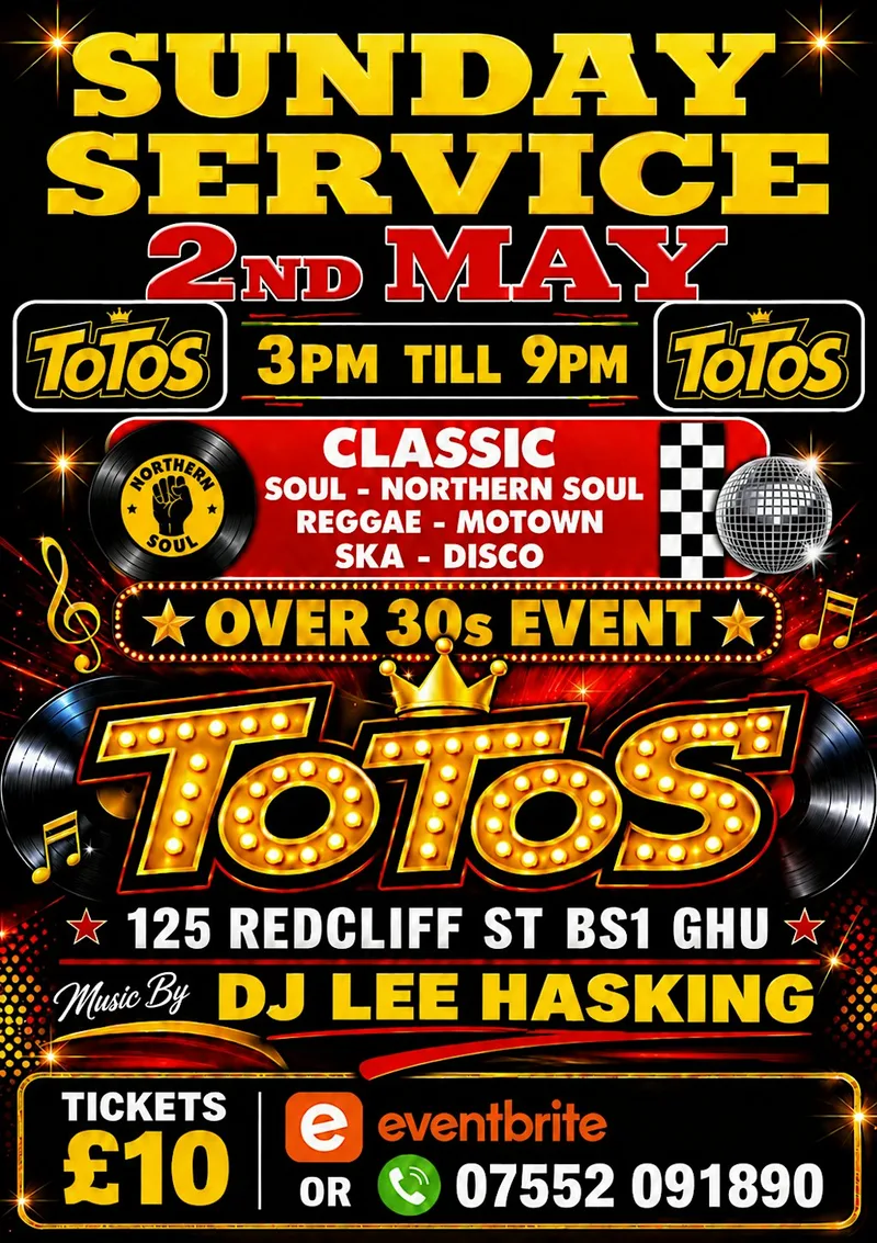 Totos Sunday 2nd may Dj Lee Hasking