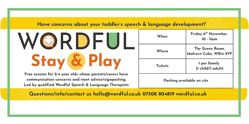 Wordful Speech Therapy Stay & Play 2-4 year olds